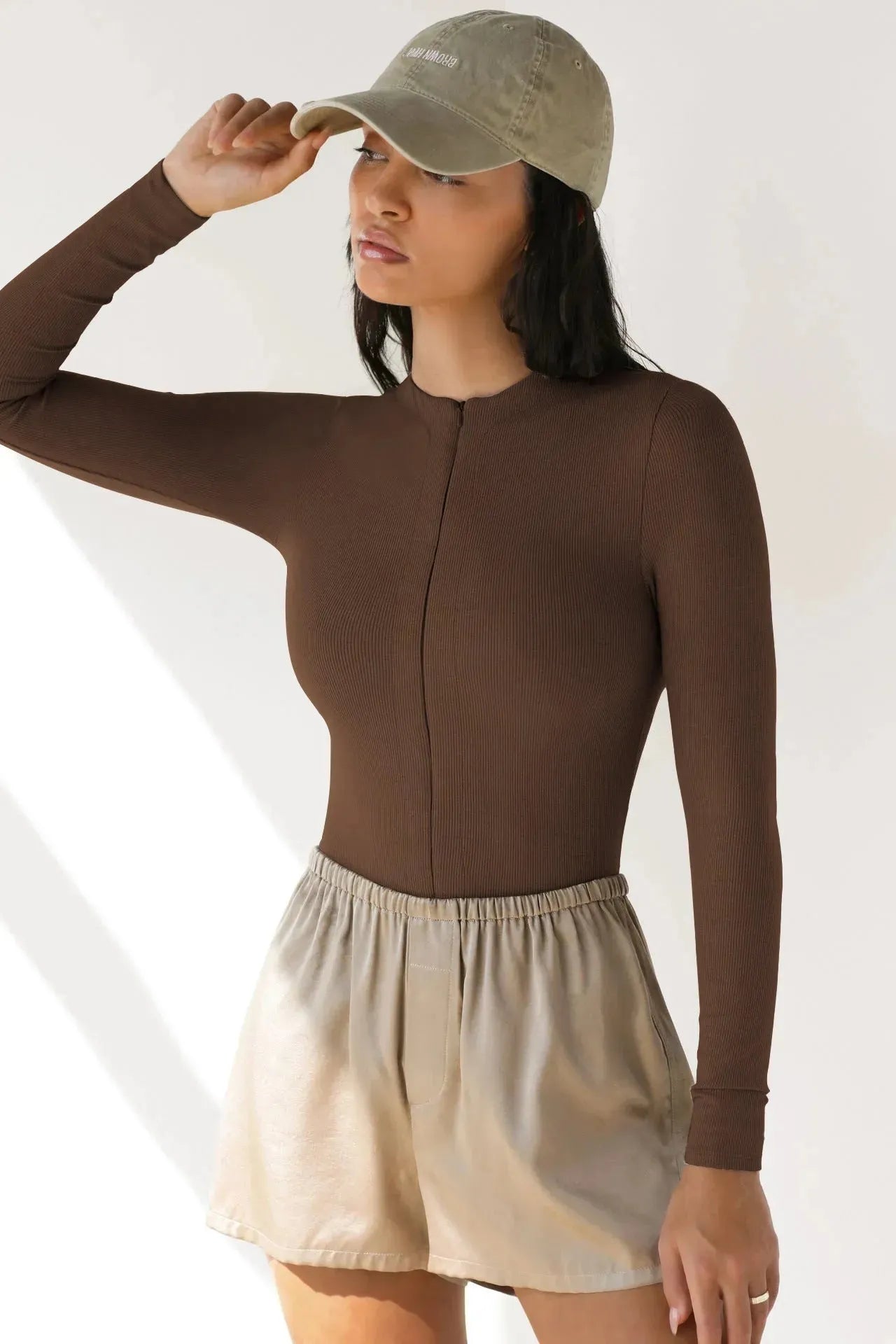 Long Sleeve Zipper Jumpsuit Fashion V-Neck Slim Fit - Bellarte Enchanté Long Sleeve Zipper Jumpsuit Fashion V-Neck Slim Fit